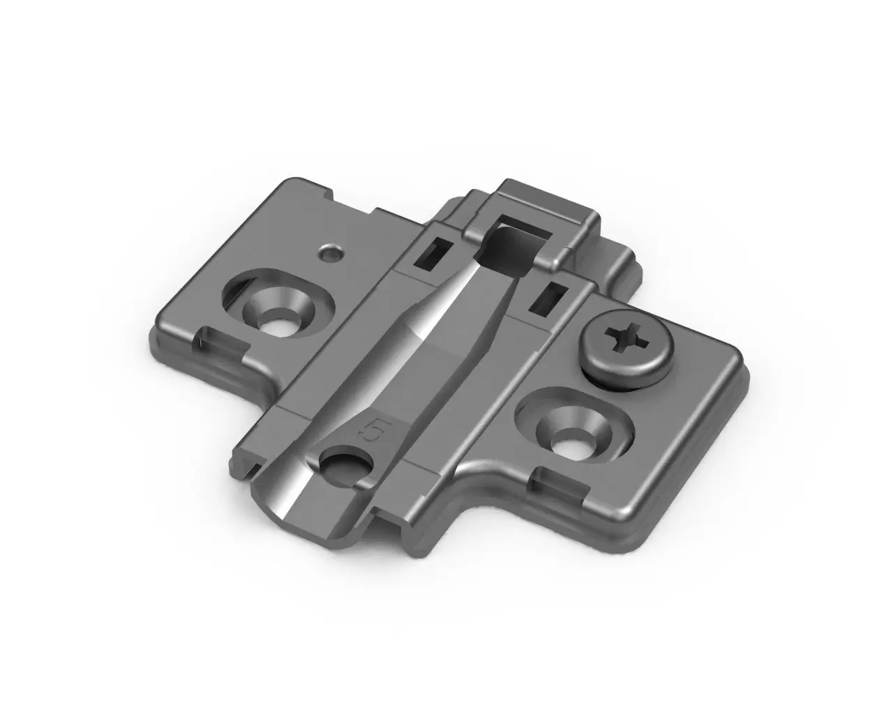 Ответная планка с регулировкой 3D для петель MASTER.IMPRO.INVO, с дистанцией 7 мм, с евровинтом